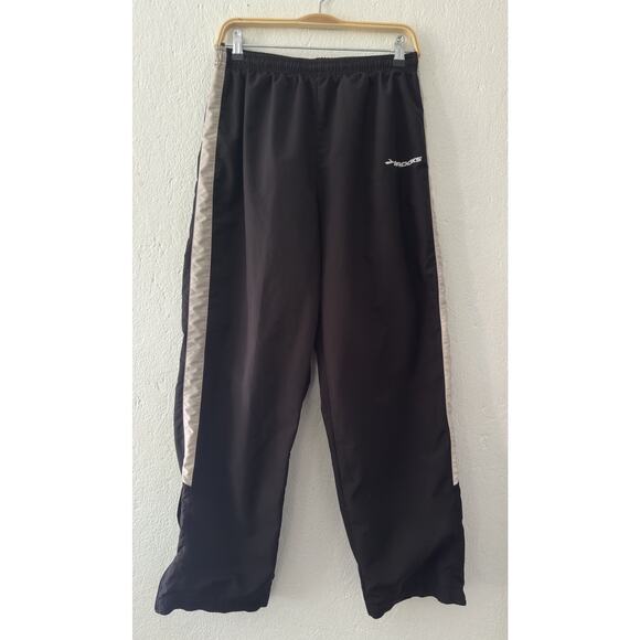 BROOKS Size XS Womens BLK Stretch Waist Pull On Leg Zip Windproof Track Pants - Picture 3 of 15